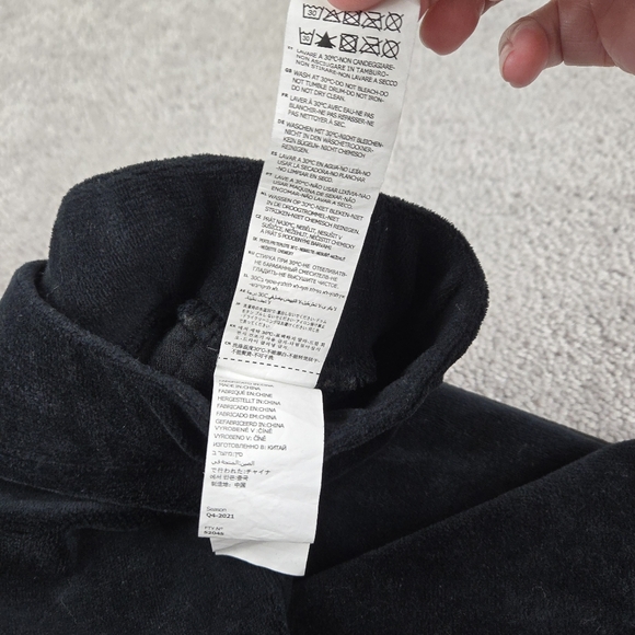 Kappa 222 Banda Black Velour Saxeever Biker Shorts Rhinestone Logo Streetwear - Picture 11 of 12